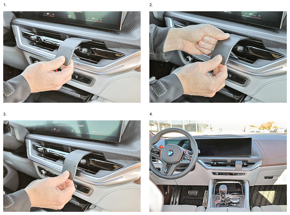 853740 Brodit ProClip für BMW 3er E90, E91, E92, E93, ab Bj. 2005 bis 2012,  nur Fahrzeuge OHNE werkseitige Navigation und MIT Holzapplikation